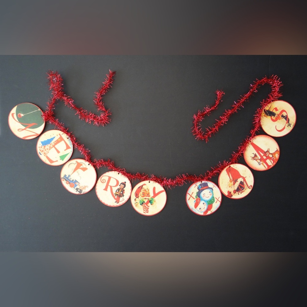 Bethany Lowe Merry Christmas Retro Garland